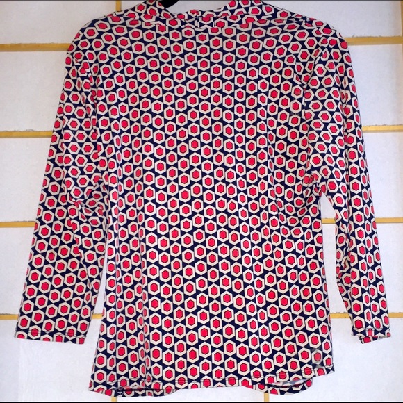 Alfani Chic Rusch Knit Red White Blue Knit Top PM - Picture 10 of 11